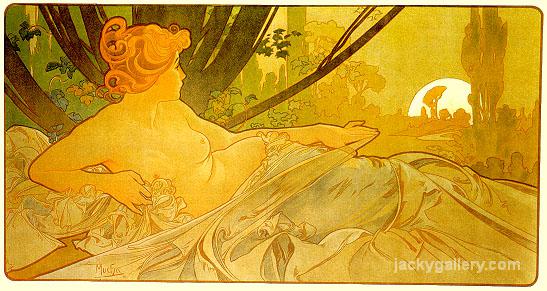 Aawn, Alphonse Mucha painting